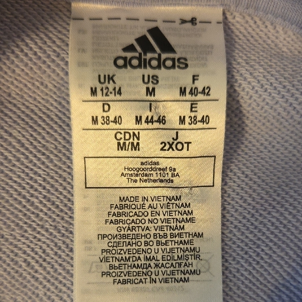 Adidas Women's Lavender Hoodie with White Stripes - Picture 4 of 5